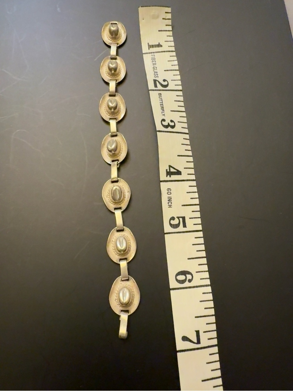 1960s/70s Sterling Silver Cowboy Hat Bracelet - Picture 2 of 3